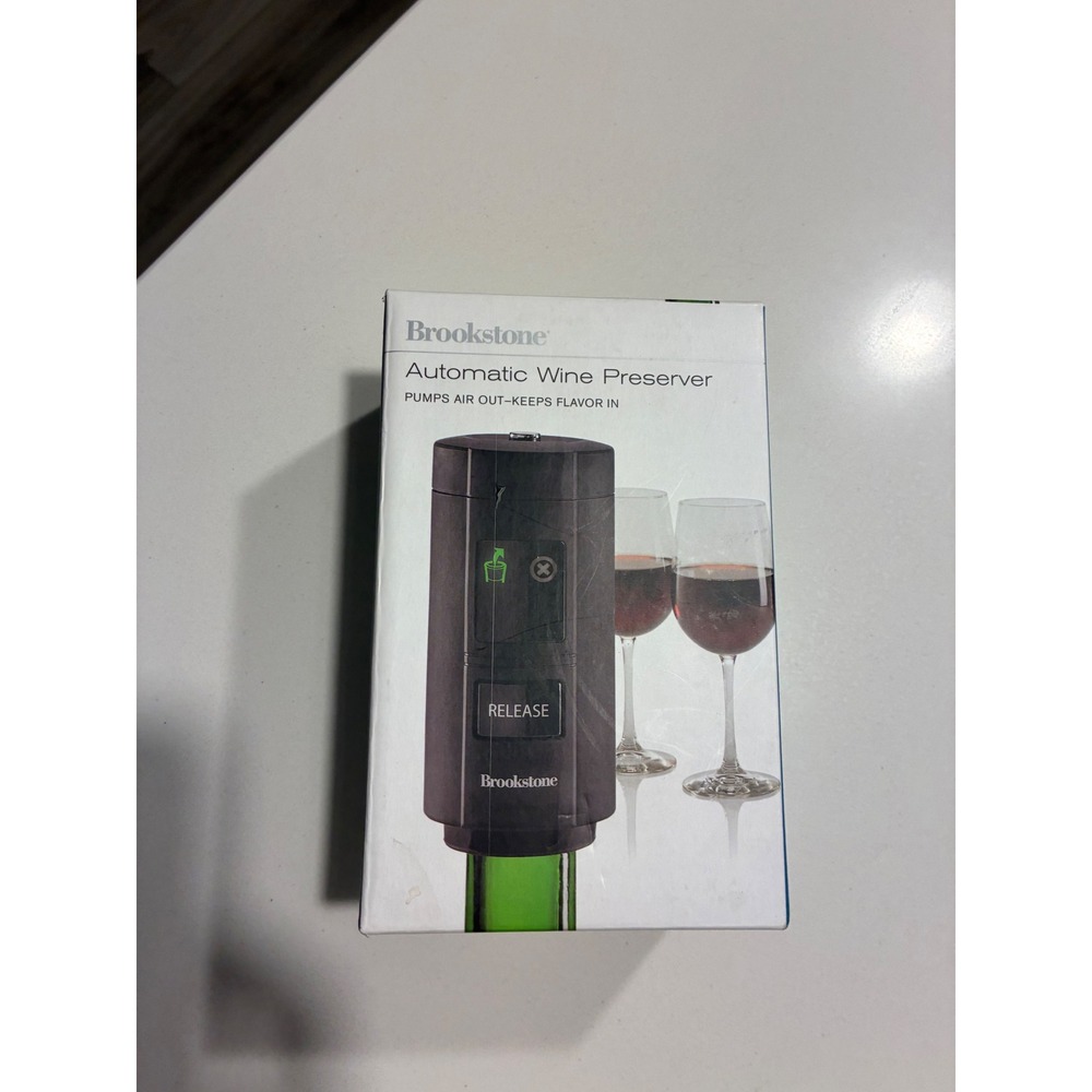 New Brookstone Automatic Wine Preserver Pumps Air Out Keeps Flavor‎ In